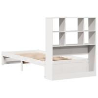 Bed met boekenkast zonder matras grenenhout wit 90x200 cm - thumbnail