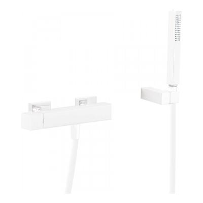 Douchemengkraan Tres Cuadro Exclusive Opbouw Vierkant met Handdoucheset Mat Wit