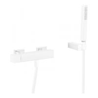 Douchemengkraan Tres Cuadro Exclusive Opbouw Vierkant met Handdoucheset Mat Wit - thumbnail