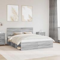 Bedframe Grijs Sonoma 160 x 200 cm Massief grenenhout - thumbnail