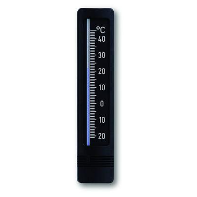Buitenthermometer kunststof zwart/zilver 22 cm