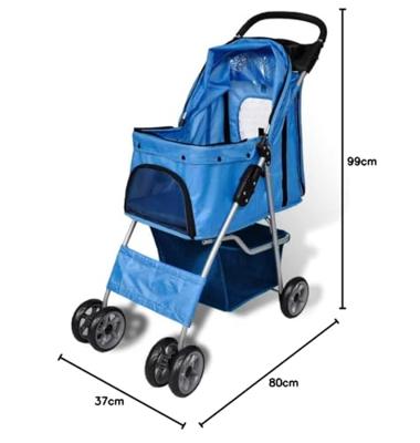 VidaXL Wandelwagen voor hond blauw