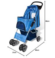 VidaXL Wandelwagen voor hond blauw - thumbnail