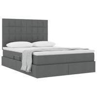Opslag bed met matras Donkergrijs 140 x 190 cm Nep Leer - thumbnail