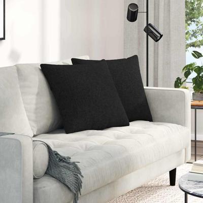 VidaXL Sofa kussens 2 pcs zwart 50 x 50 cm stof