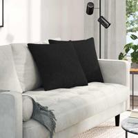 VidaXL Sofa kussens 2 pcs zwart 50 x 50 cm stof - thumbnail