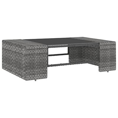 3-delige Loungeset poly rattan grijs - thumbnail