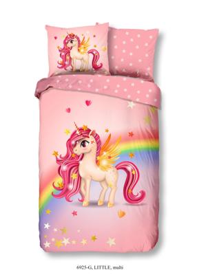 Good Morning Kinderdekbedovertrek "eenhoorn met regenboog" - Multi - (140x200/220 cm) - Katoen