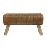 Light & Living Bank 'Ramy' Leder, kleur Bruin - thumbnail