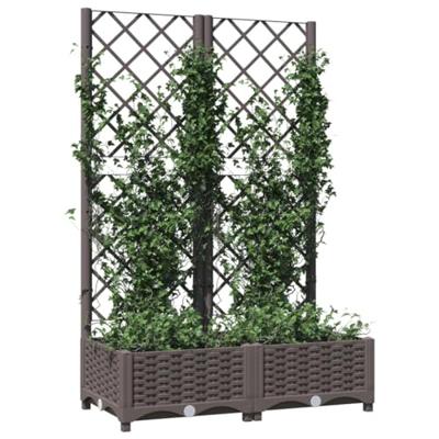 VidaXL Plantenbak met latwerk 80x40x121,5 cm polypropeen bruin