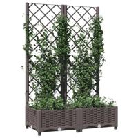 VidaXL Plantenbak met latwerk 80x40x121,5 cm polypropeen bruin - thumbnail