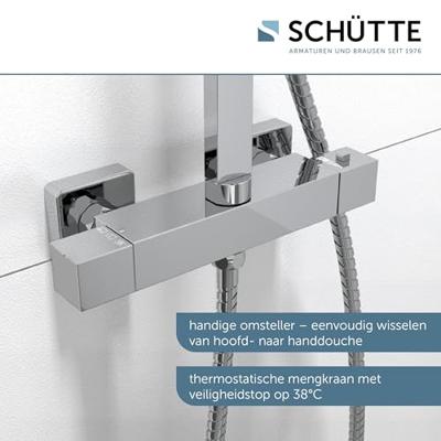 Schutte SUMBA hoofddouche set met thermostatische mengkraan | chroom
 - 60049 60049 - thumbnail