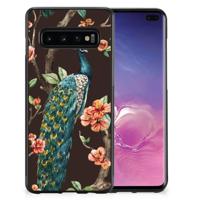 Samsung Galaxy S10+ Back Cover Pauw met Bloemen - thumbnail