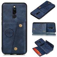 Voor Xiaomi Redmi 8 schokbestendige magnetische PU + TPU beschermhoes met kaartsleuven (blauw) - thumbnail