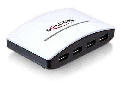 Delock 61762 USB 3.2 Gen 1-hub 4 poorten Zwart, Wit