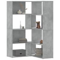 Boekenkast 4-laags hoek 85x85x140 cm bewerkt hout betongrijs - thumbnail