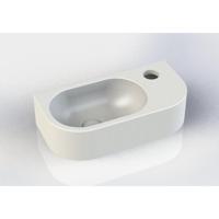 Royal plaza Person fontein 40x20x10cm - afgerond - ComforStone - kraangat rechts - mat wit 1563070 - thumbnail