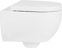 Saqu Home randloos hangtoilet met PowerFlush en quickrelease toiletbril mat wit - thumbnail