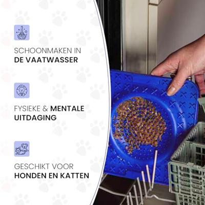 Eat Slow Live Longer Lick Mat Wave Blue