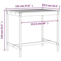 5-delige Barset massief grenenhout wit - thumbnail