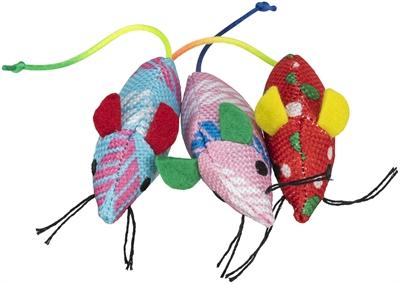 TRIXIE KATTENSPEELGOED MUIS STOF MET CATNIP 7 CM 70 ST