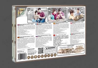 Wooden city 3D puzzel locomotief en kolenwagen