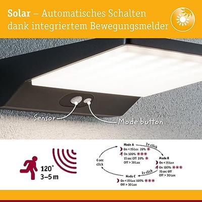 Paulmann 94334 Ronas Wandlamp op zonne-energie 5 W Warmwit Donkergrijs Paulmann 94334 Ronas Wandlamp op zonne-energie 5 W Warmwit Donkergrijs