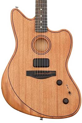 Fender American Acoustasonic Jazzmaster All-Mahogany Natural met deluxe gigbag - thumbnail