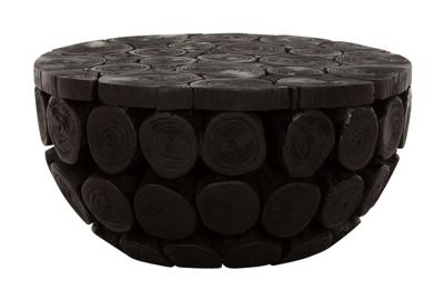 MUST Living Rond Salontafel 'Cone' Teakhout, 62cm, kleur Zwart