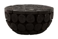 MUST Living Rond Salontafel 'Cone' Teakhout, 62cm, kleur Zwart - thumbnail