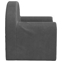 Kinderslaapbank zacht pluche antracietkleurig - thumbnail