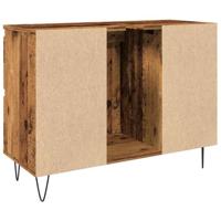 Badkamerkast 80x33x60 cm bewerkt hout oud houtkleurig - thumbnail