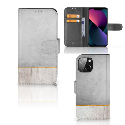 iPhone 13 Mini | Book Style Case | Wood Concrete
