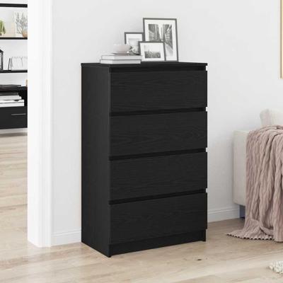 Dressoir 60x35x98,5 cm spaanplaat zwart eikenkleurig