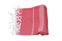 Hamamdoek 100%katoen 100x180cm Rood - thumbnail