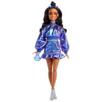 Barbie - Deluxe Style Pop - Metallic Blauwe Top en Rok - Brunette - Barbie - JFP42 - thumbnail