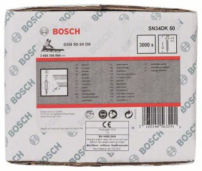 Bosch Accessories 2608200000 Stripnagels SN34DK Afmeting, lengte 50 mm 3000 stuk(s) Bosch Accessories 2608200000 Stripnagels SN34DK Afmeting, lengte 50 mm 3000 stuk(s)
