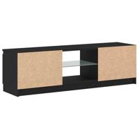 Tv-meubel met LED 120x30x36 cm bewerkt hout zwart eiken - thumbnail