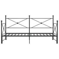 Slaapbank onderschuifbed zonder matras 100x190 cm staal zwart - thumbnail