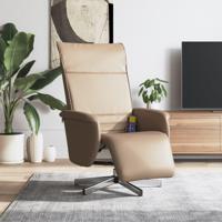 Fauteuil verstelbaar met voetensteun kunstleer cappuccinokleur - thumbnail