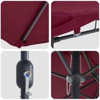 Tuinparasol Bordeauxrood 385 x 209 x 244 cm Stof - thumbnail