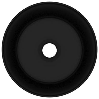 VidaXL Wastafel rond 40x15 cm keramiek matzwart