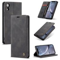 CaseMe-013 multifunctionele Retro Frosted horizontale Flip lederen hoes for iPhone XR, met kaartsleuf & houder & Wallet(Black) - thumbnail