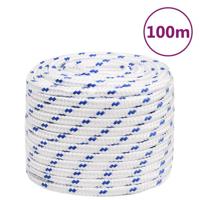 Boot touw 16 mm 100 m polypropyleen wit - thumbnail
