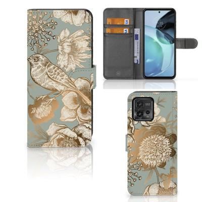 Hoesje voor Motorola Moto G72 Vintage Bird Flowers Hoesje voor Motorola Moto G72 Vintage Bird Flowers