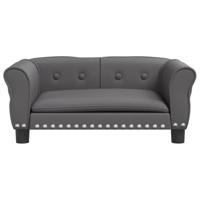 Hondenmand 70x45x30 cm kunstleer grijs - thumbnail