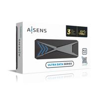Behuizing voor Harde Schijf Aisens ASM2-RGB013B Zwart USB USB-C USB 3.0 Ethernet LAN - thumbnail