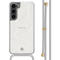 Samsung Galaxy S23 Plus hoesje met grijs koord - Vive la vie - thumbnail