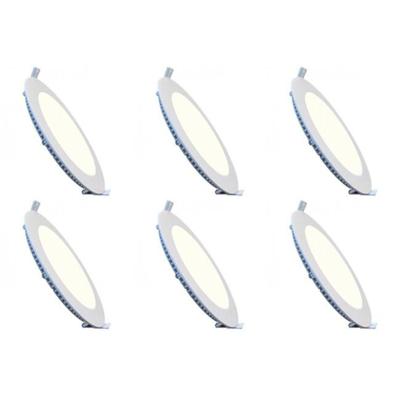 LED Downlight Slim Pro 6 Pack - Inbouw Rond 20W - Natuurlijk Wit 4000K - Ø240mm