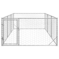 Hondenkennel voor buiten met deur 2x4x1 m gegalvaniseerd staal - thumbnail